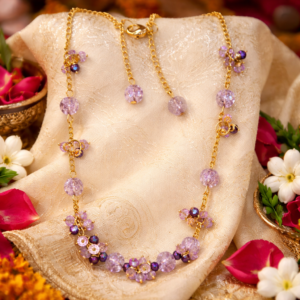 Handmade Purple Crystal Beaded Bracelet